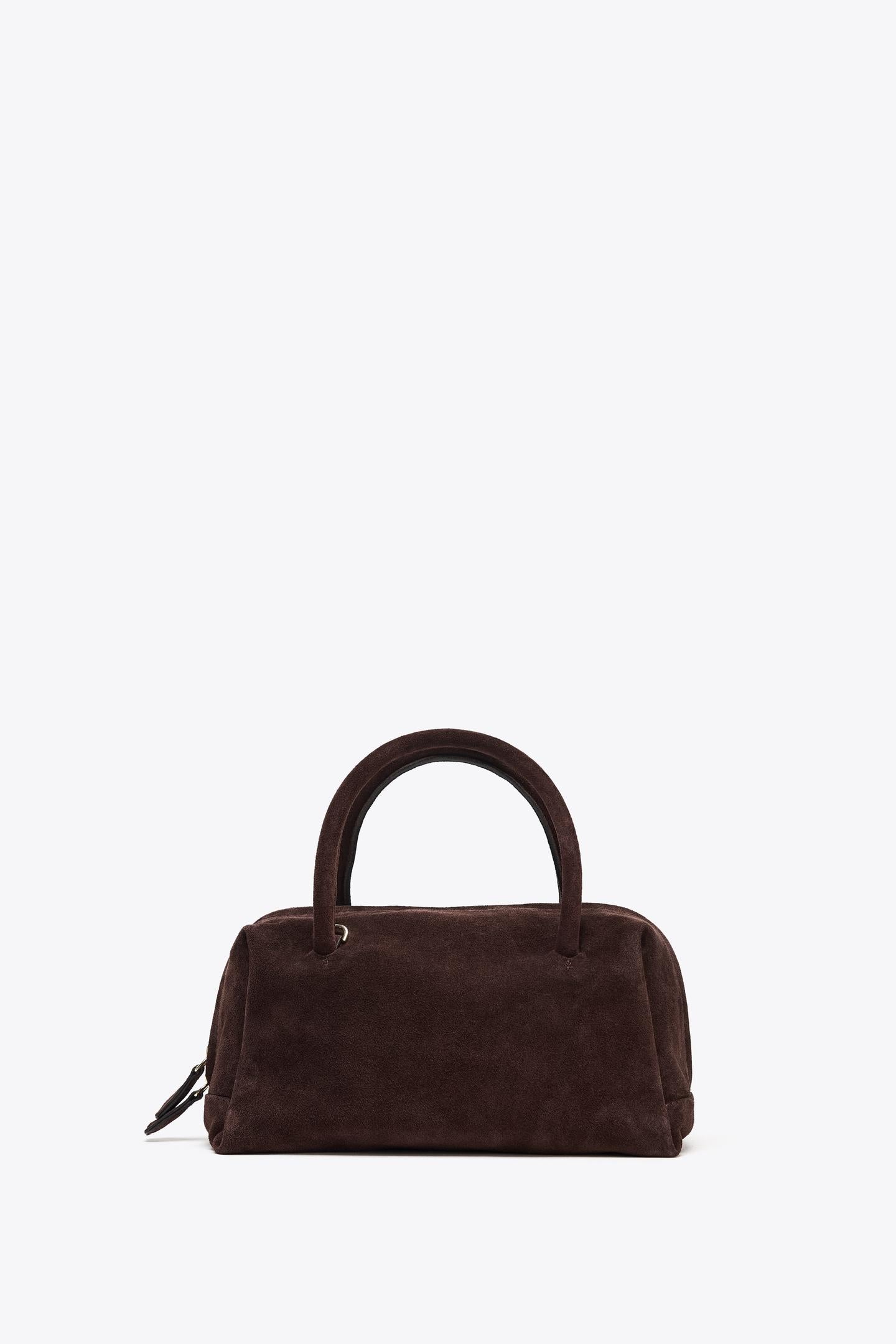 SPLIT SUEDE BOWLING BAG