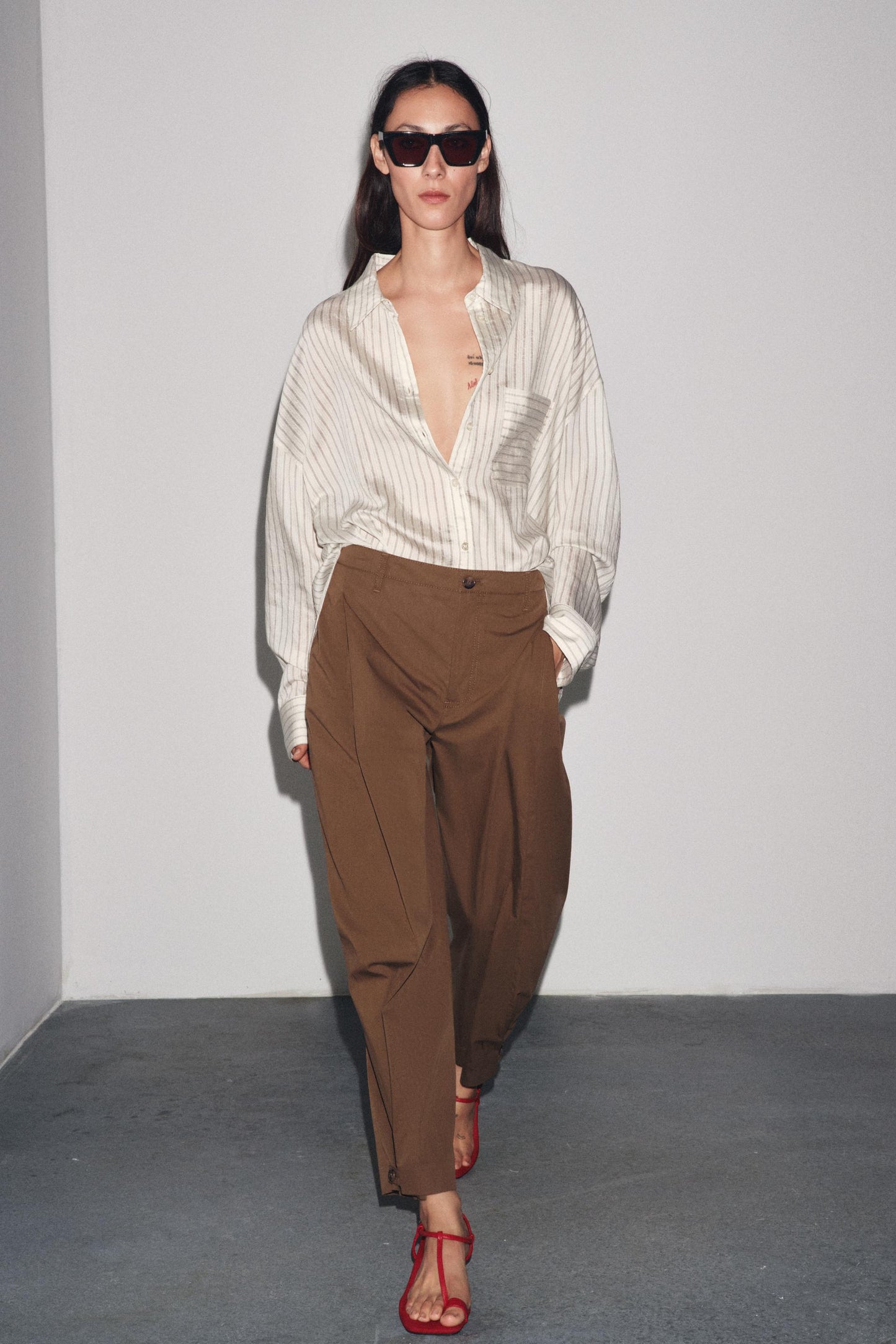 ZW COLLECTION DARTED TROUSERS WITH BELT LOOPS