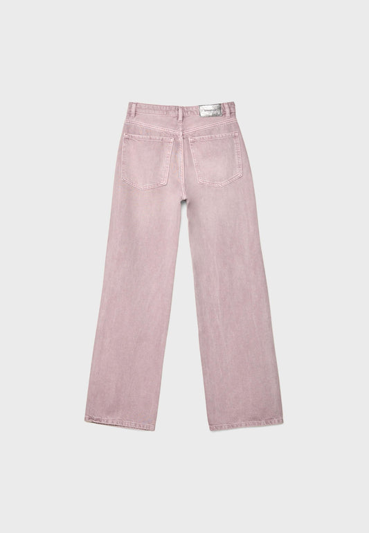 Straight-fit jeans with rhinestones