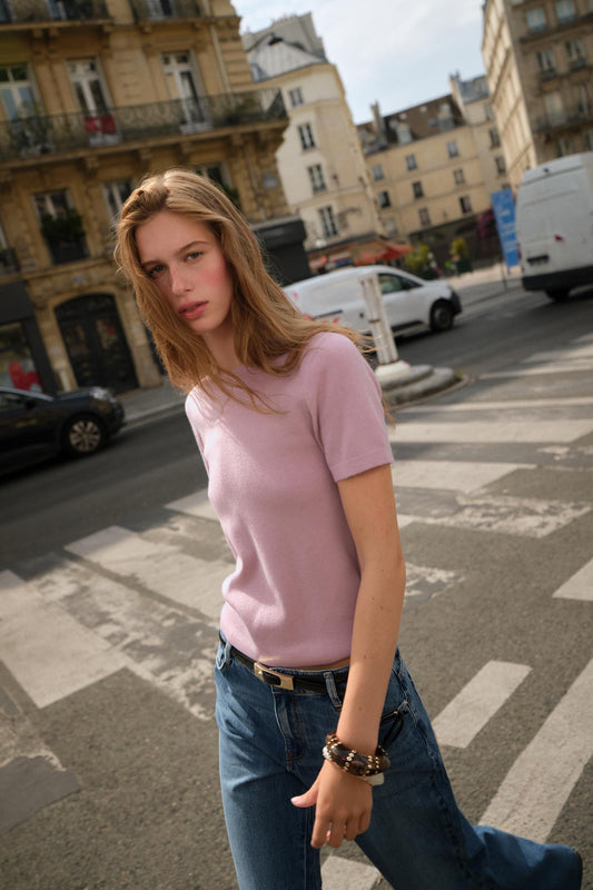 SOFT-TOUCH SHORT SLEEVE KNIT TOP