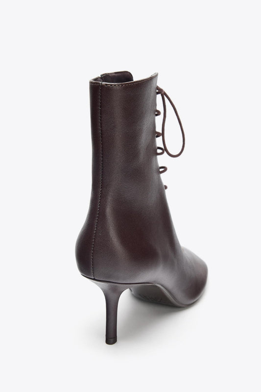 LEATHER KITTEN ANKLE BOOTS