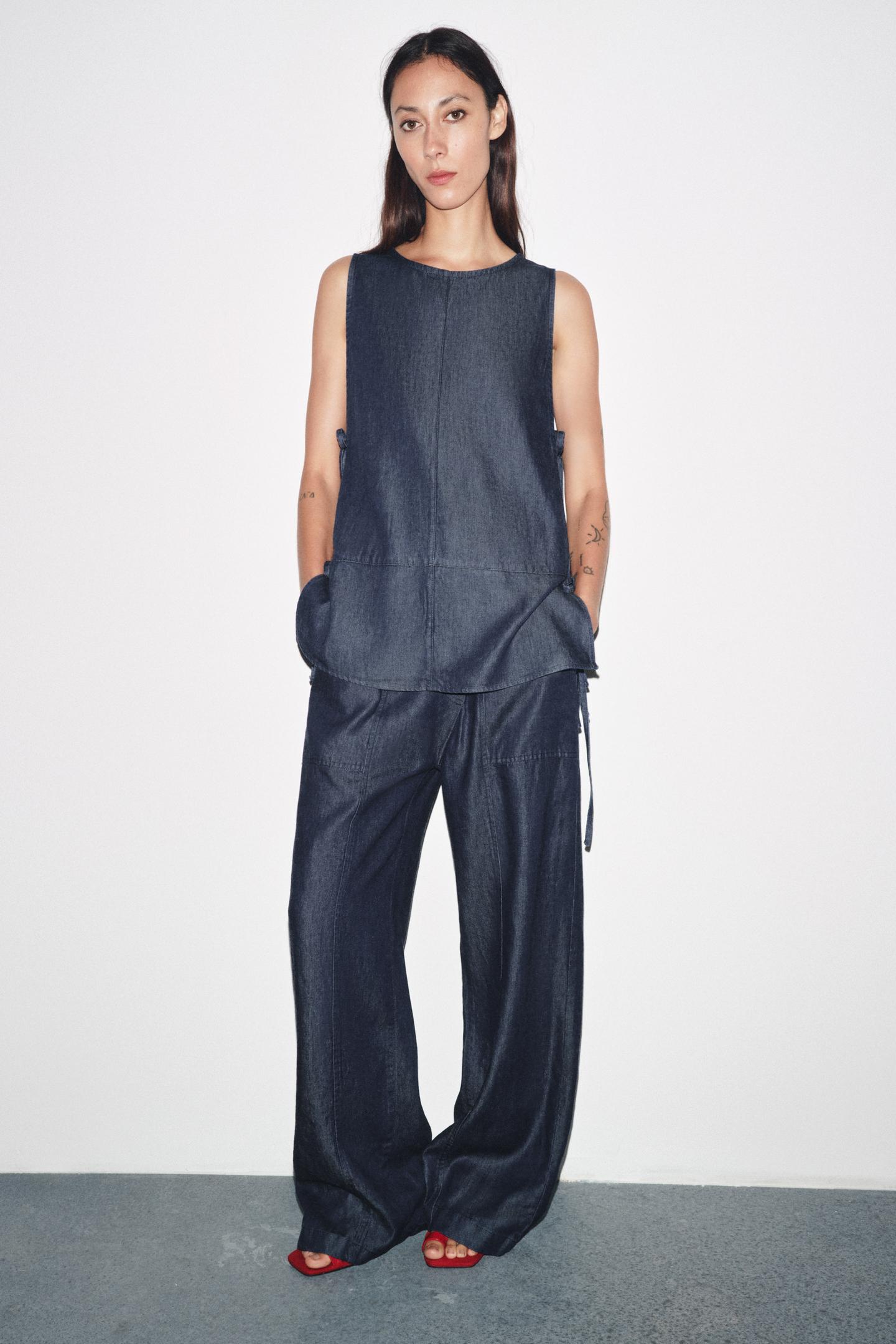 ZW COLLECTION CROSSOVER DENIM TROUSERS