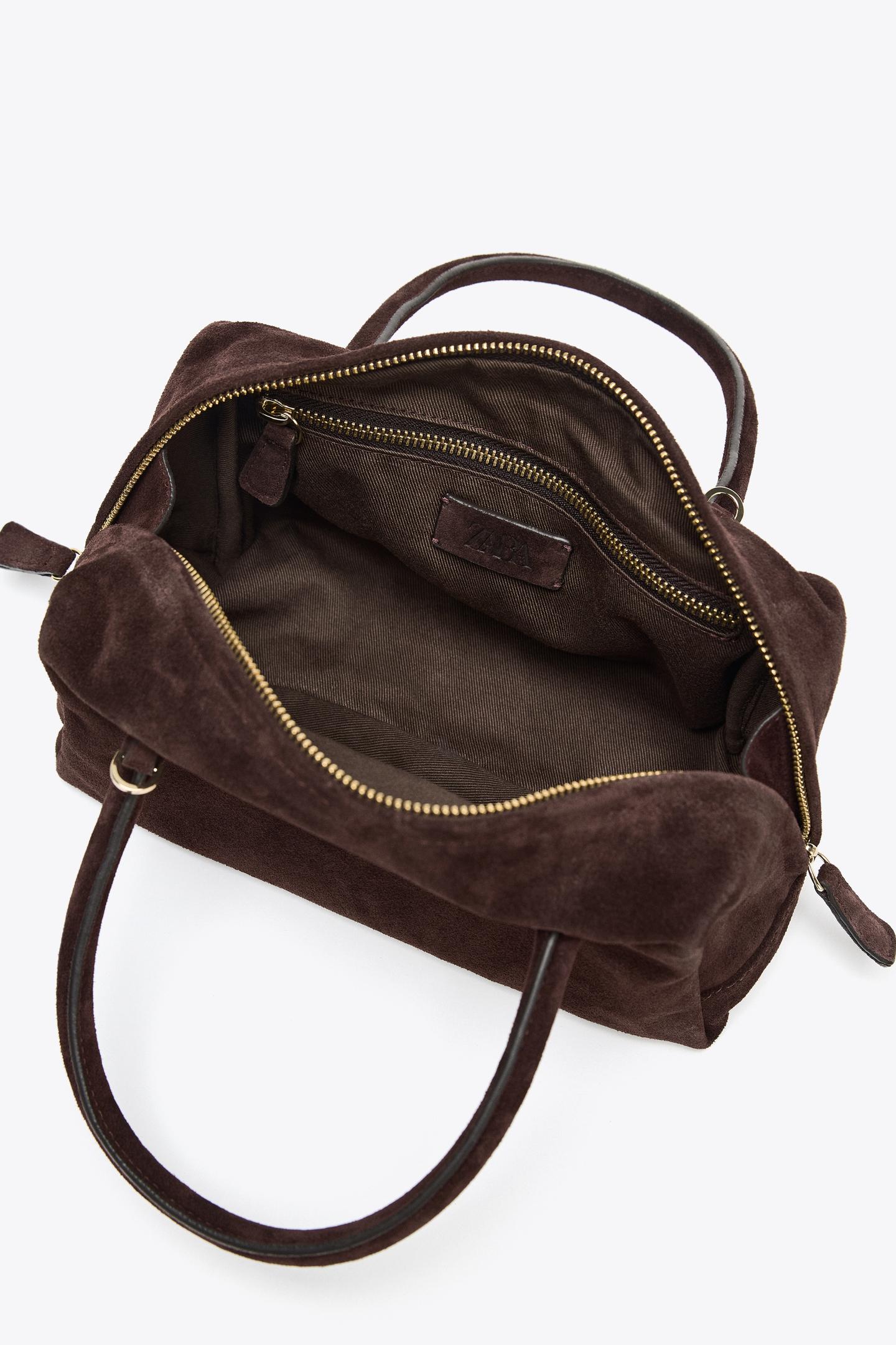 SPLIT SUEDE BOWLING BAG
